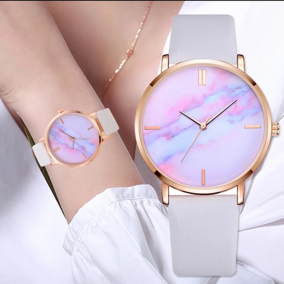 LaBailsBoutique Accessories - Watercolor Cotton Candy Marble Quartz Watch